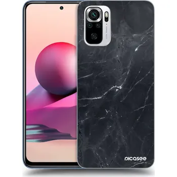 Pouzdro na mobilní telefon Picasee silikonový průhledný obal pro Xiaomi Redmi Note 10S - Black marble