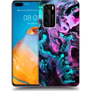 Pouzdro na mobilní telefon Picasee silikonový černý obal pro Huawei P40 - Lean