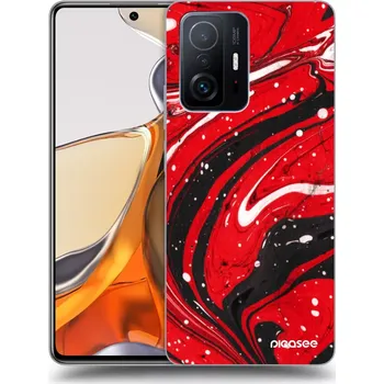 Pouzdro na mobilní telefon Picasee silikonový průhledný obal pro Xiaomi 11T Pro - Red black