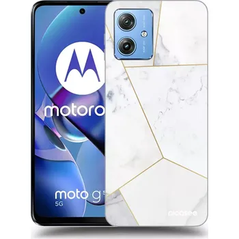 Pouzdro na mobilní telefon Picasee silikonový průhledný obal pro Motorola Moto G54 5G - White tile