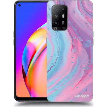 Pouzdro na mobilní telefon Picasee silikonový průhledný obal pro OPPO A94 5G - Pink liquid