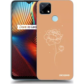 Pouzdro na mobilní telefon Picasee silikonový černý obal pro Realme 7i - Peonies