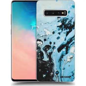 Pouzdro na mobilní telefon Picasee silikonový průhledný obal pro Samsung Galaxy S10 Plus G975 - Organic blue