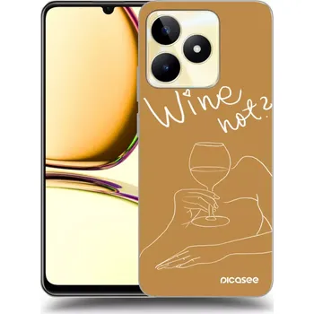 Pouzdro na mobilní telefon Picasee silikonový černý obal pro Realme C53 - Wine not