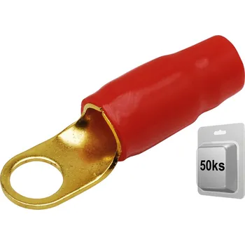 Kabelové oko Oko pro 20 mm² kabel / 10,5 mm otvor / 15,6 mm šířka / červené - 50 ks