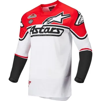 Moto dres ALPINESTARS RACER FLAGSHIP dres - červeno-bílo-černý XXL