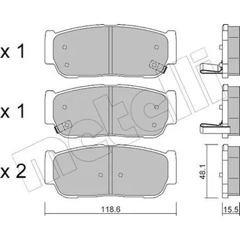 Brzdová destička Sada brzdových destiček, kotoučová brzda METELLI 22-0727-0