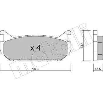 Brzdová destička Sada brzdových destiček, kotoučová brzda METELLI 22-0303-0