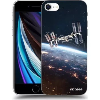 Pouzdro na mobilní telefon Picasee silikonový černý obal pro Apple iPhone SE 2022 - Station