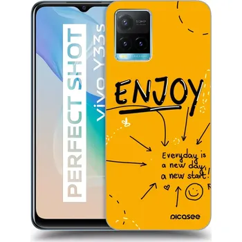 Pouzdro na mobilní telefon Picasee silikonový černý obal pro Vivo Y33s - Enjoy