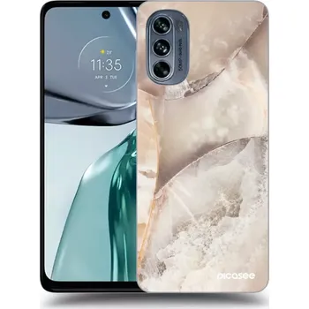 Pouzdro na mobilní telefon Picasee silikonový průhledný obal pro Motorola Moto G62 - Cream marble