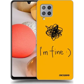 Pouzdro na mobilní telefon Picasee silikonový černý obal pro Samsung Galaxy A42 A426B - I am fine
