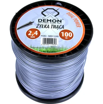 Profesionální žací struna 2,4 mm x 100 m zesílená ocelovým lankem – Demon M84106