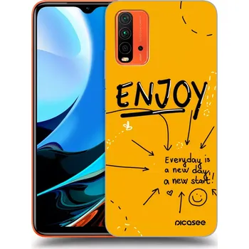 Pouzdro na mobilní telefon Picasee silikonový průhledný obal pro Xiaomi Redmi 9T - Enjoy