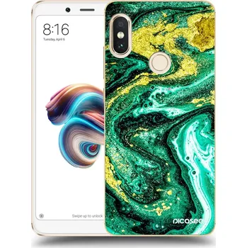 Pouzdro na mobilní telefon Picasee silikonový průhledný obal pro Xiaomi Redmi Note 5 Global - Green Gold