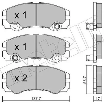 Brzdová destička Sada brzdových destiček, kotoučová brzda METELLI 22-0357-1