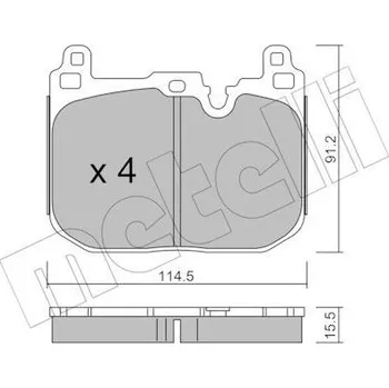 Brzdová destička Sada brzdových destiček, kotoučová brzda METELLI 22-1015-4
