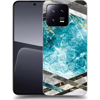 Pouzdro na mobilní telefon Picasee silikonový průhledný obal pro Xiaomi 13 - Blue geometry
