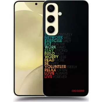Pouzdro na mobilní telefon Picasee silikonový průhledný obal pro Samsung Galaxy S24 S921B 5G - Motto života