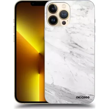 Pouzdro na mobilní telefon Picasee silikonový průhledný obal pro Apple iPhone 13 Pro Max - White marble