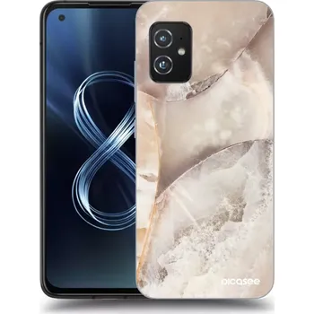 Pouzdro na mobilní telefon Picasee silikonový průhledný obal pro Asus Zenfone 8 ZS590KS - Cream marble