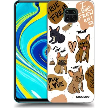 Pouzdro na mobilní telefon Picasee silikonový průhledný obal pro Xiaomi Redmi Note 9S - Frenchies