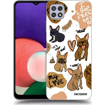 Pouzdro na mobilní telefon Picasee silikonový průhledný obal pro Samsung Galaxy A22 A226B 5G - Frenchies