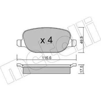 Brzdová destička Sada brzdových destiček, kotoučová brzda METELLI 22-0704-0