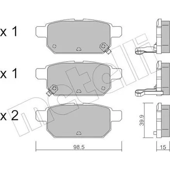 Brzdový systém Sada brzdových destiček, kotoučová brzda METELLI 22-0915-0