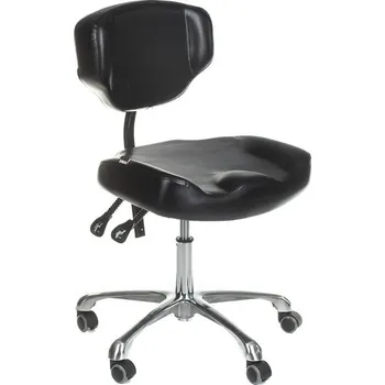 Tetovací stolička otočná s opěradlem ELMO INKOO - černá