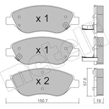 Brzdová destička Sada brzdových destiček, kotoučová brzda METELLI 22-0577-2