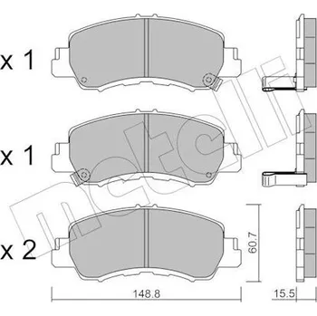 Brzdová destička Sada brzdových destiček, kotoučová brzda METELLI 22-1239-0
