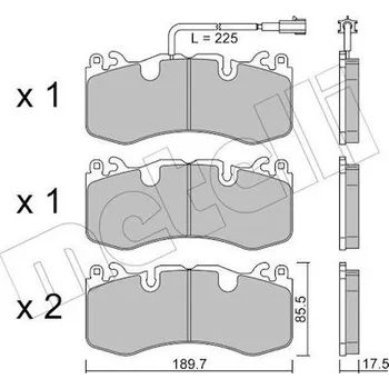 Brzdová destička Sada brzdových destiček, kotoučová brzda METELLI 22-1202-0