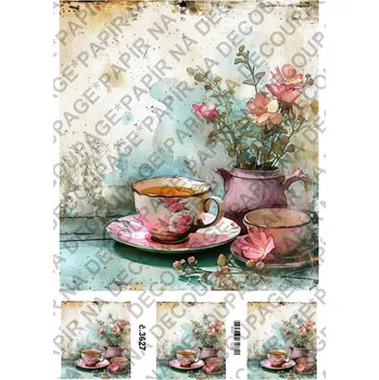 Umělecký papír Rýžový a soft papír na decoupage - Zátiší vintage - KB03627 Materiál: Soft, Rozměr: A4