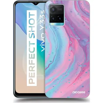 Pouzdro na mobilní telefon Picasee silikonový průhledný obal pro Vivo Y33s - Pink liquid