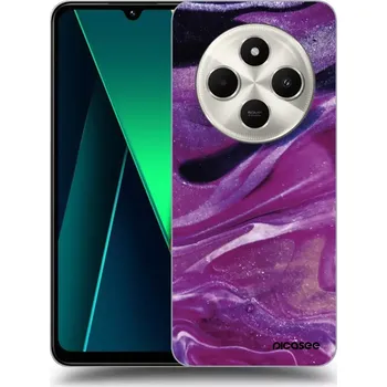 Pouzdro na mobilní telefon Picasee silikonový černý obal pro Xiaomi Poco C75 - Purple glitter