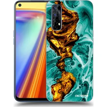 Pouzdro na mobilní telefon Picasee silikonový průhledný obal pro Realme 7 - Goldsky