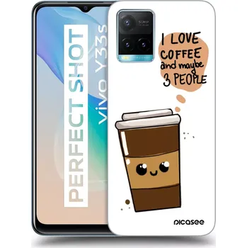Pouzdro na mobilní telefon Picasee silikonový průhledný obal pro Vivo Y33s - Cute coffee