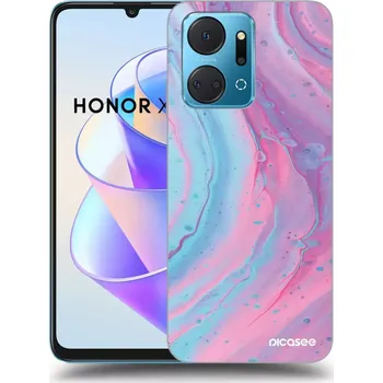 Pouzdro na mobilní telefon Picasee silikonový průhledný obal pro Honor X7a - Pink liquid