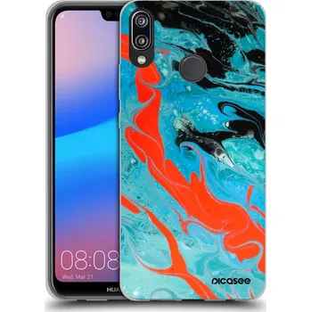 Pouzdro na mobilní telefon Picasee silikonový černý obal pro Huawei P20 Lite - Blue Magma