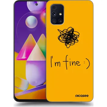 Pouzdro na mobilní telefon Picasee silikonový průhledný obal pro Samsung Galaxy M31s - I am fine