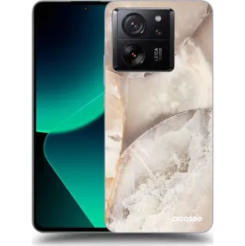 Pouzdro na mobilní telefon Picasee silikonový černý obal pro Xiaomi 13T - Cream marble
