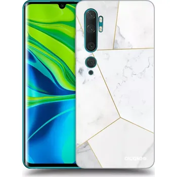 Pouzdro na mobilní telefon Picasee silikonový černý obal pro Xiaomi Mi Note 10 (Pro) - White tile