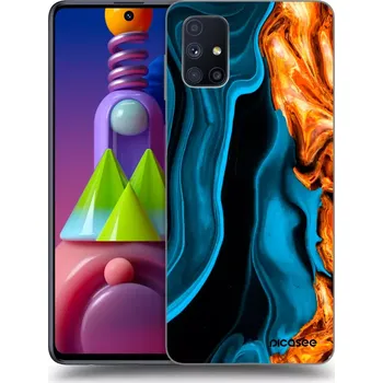 Pouzdro na mobilní telefon Picasee silikonový průhledný obal pro Samsung Galaxy M51 M515F - Gold blue