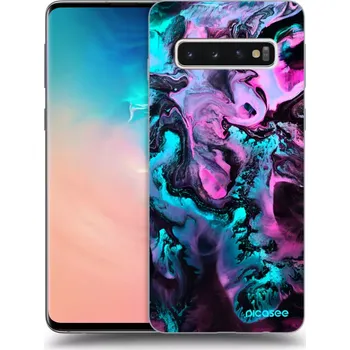 Pouzdro na mobilní telefon Picasee silikonový černý obal pro Samsung Galaxy S10 G973 - Lean
