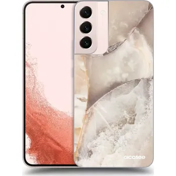 Pouzdro na mobilní telefon Picasee silikonový průhledný obal pro Samsung Galaxy S22+ 5G - Cream marble