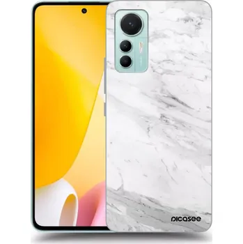 Pouzdro na mobilní telefon Picasee silikonový průhledný obal pro Xiaomi 12 Lite - White marble