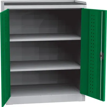 Skříňka na nářadí Univerzální dílenská skříň (950 mm / 1180 mm), 2 police, zelená