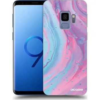 Pouzdro na mobilní telefon Picasee silikonový průhledný obal pro Samsung Galaxy S9 G960F - Pink liquid