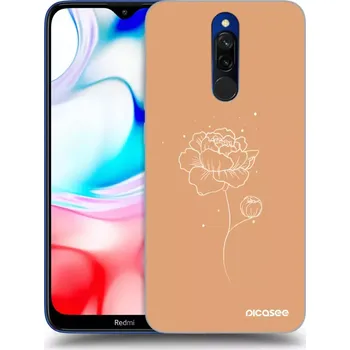 Pouzdro na mobilní telefon Picasee silikonový černý obal pro Xiaomi Redmi 8 - Peonies
